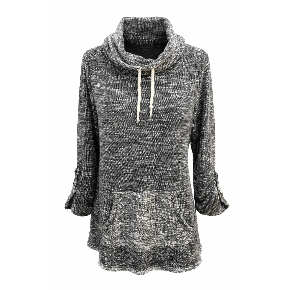 Calvin Klein Black White Marled Cowl Neck Sweater Tunic Women's‎ Medium